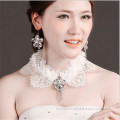 MYLOVE Handmade jewelry set white lace crystal necklace and earring MLT008